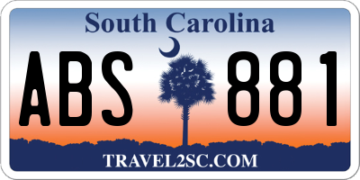 SC license plate ABS881