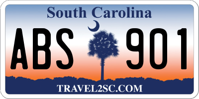 SC license plate ABS901