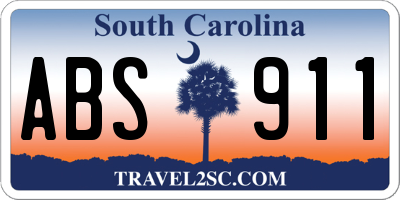 SC license plate ABS911