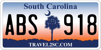 SC license plate ABS918