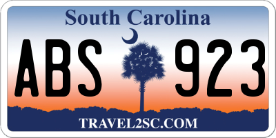 SC license plate ABS923