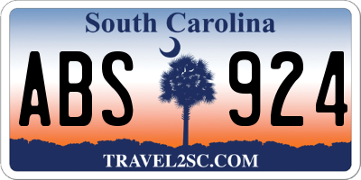 SC license plate ABS924