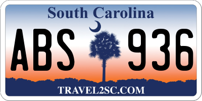 SC license plate ABS936