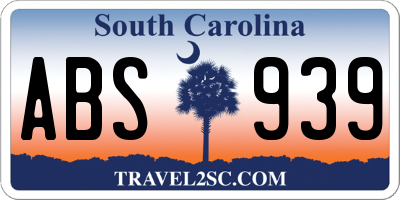 SC license plate ABS939