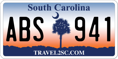 SC license plate ABS941
