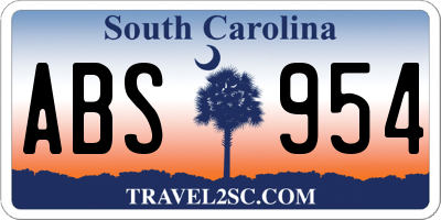 SC license plate ABS954