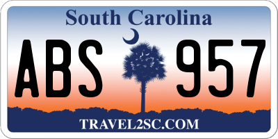 SC license plate ABS957