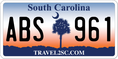 SC license plate ABS961