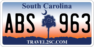 SC license plate ABS963