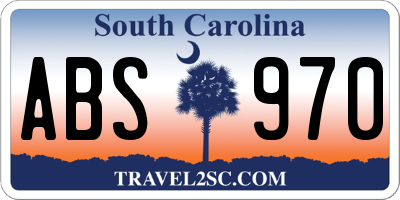 SC license plate ABS970