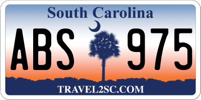 SC license plate ABS975