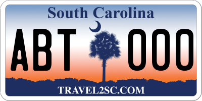SC license plate ABT000