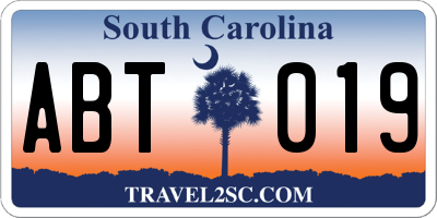 SC license plate ABT019