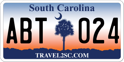 SC license plate ABT024