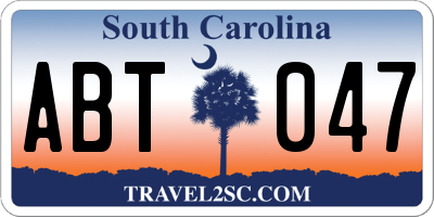 SC license plate ABT047