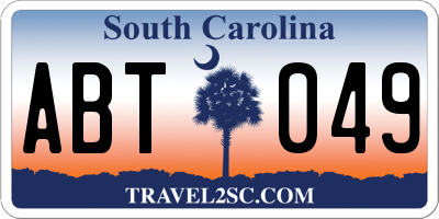 SC license plate ABT049