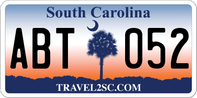 SC license plate ABT052