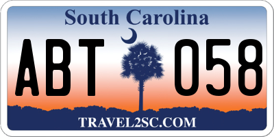 SC license plate ABT058