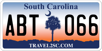 SC license plate ABT066