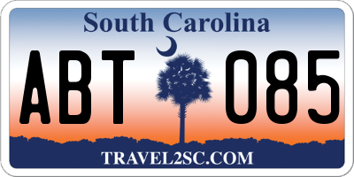 SC license plate ABT085