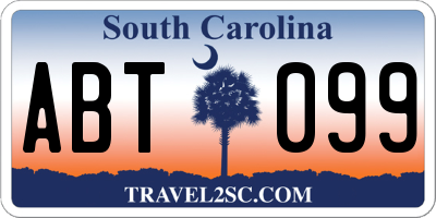 SC license plate ABT099