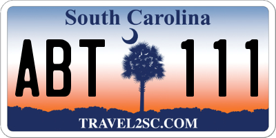 SC license plate ABT111