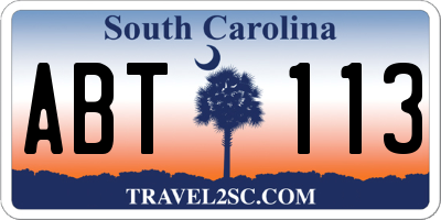 SC license plate ABT113