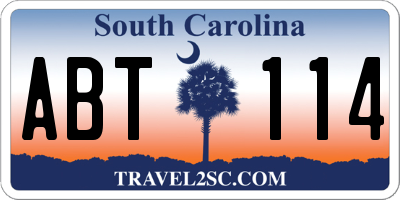 SC license plate ABT114
