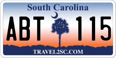 SC license plate ABT115