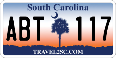 SC license plate ABT117