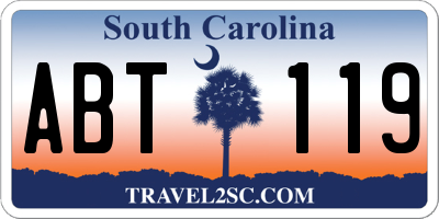 SC license plate ABT119