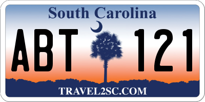 SC license plate ABT121