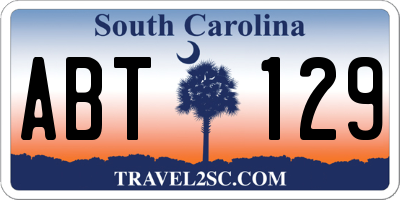 SC license plate ABT129