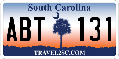 SC license plate ABT131