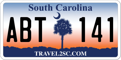 SC license plate ABT141
