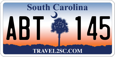 SC license plate ABT145