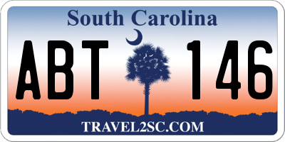SC license plate ABT146