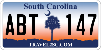 SC license plate ABT147