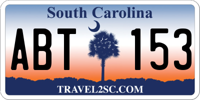 SC license plate ABT153