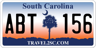 SC license plate ABT156
