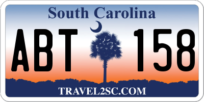 SC license plate ABT158