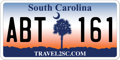 SC license plate ABT161