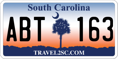 SC license plate ABT163