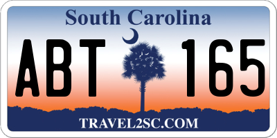 SC license plate ABT165