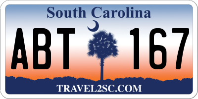 SC license plate ABT167