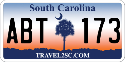 SC license plate ABT173