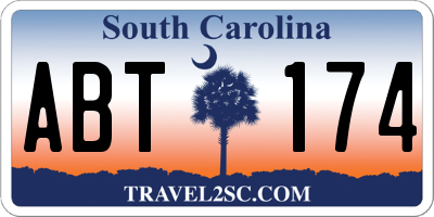 SC license plate ABT174