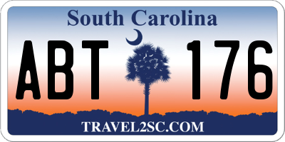 SC license plate ABT176