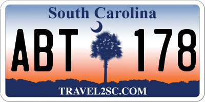 SC license plate ABT178