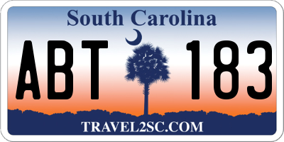 SC license plate ABT183